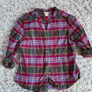 LL Bean Collarless Flannel